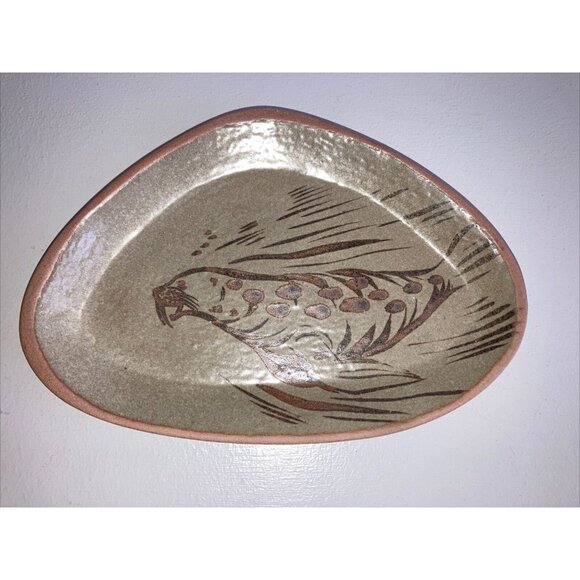 Pottery Trinket Dish Ashtray Alaska Artisan Studio Pottery Hand painted … - Picture 4 of 10